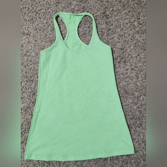 LULULEMON COOL RACERBACK GINGHAM GREEN & WHITE SIZE6 - Picture 4 of 7